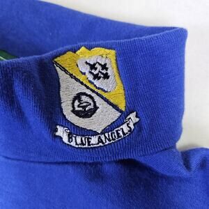 VTG Blue Angels Men XL Turtleneck Shirt Outer Banks Patch Cotton Made in USA Y2K